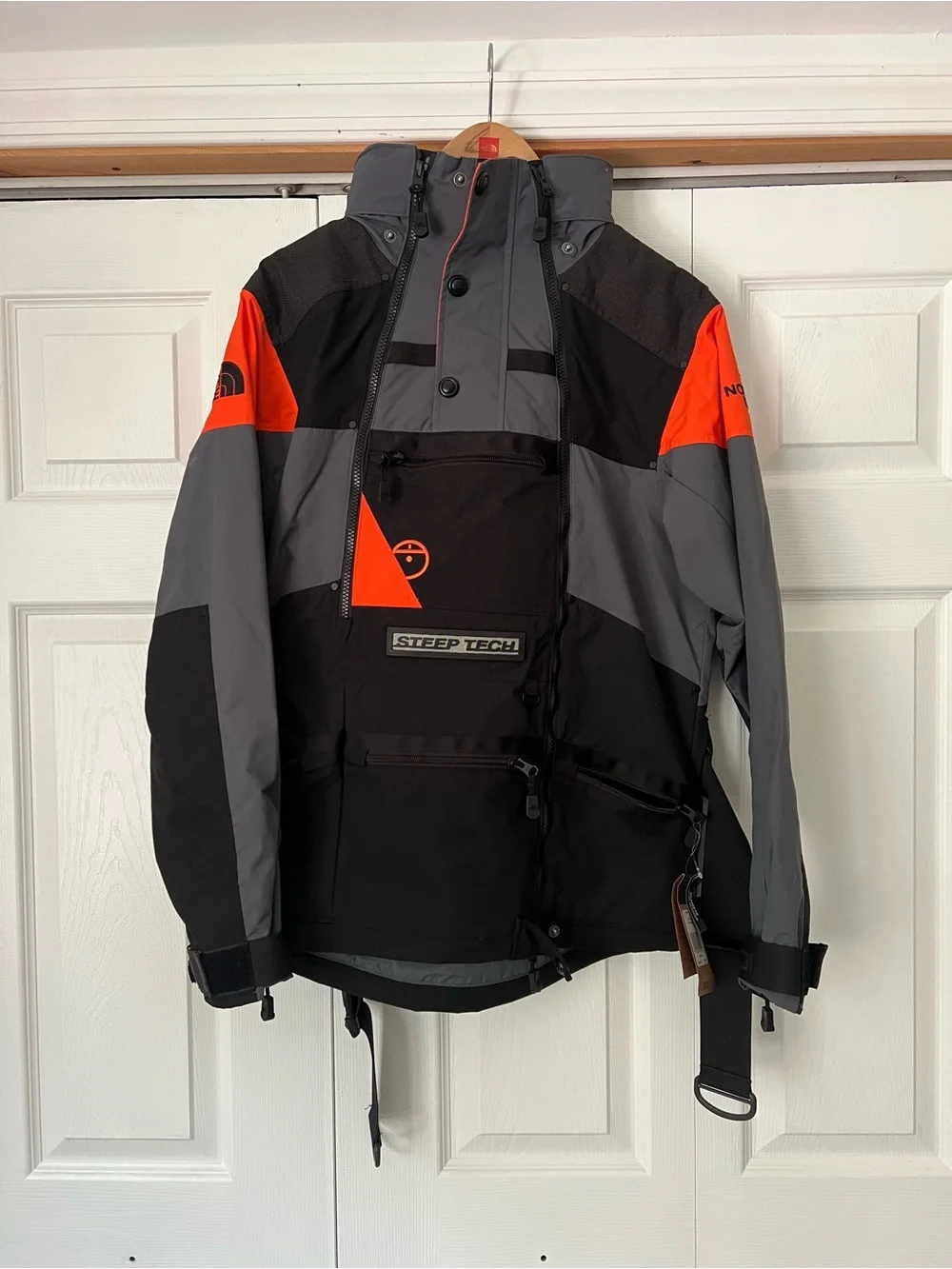 The North Face Steep Tech Men’s Black, Gray & Orange Ski Jacket